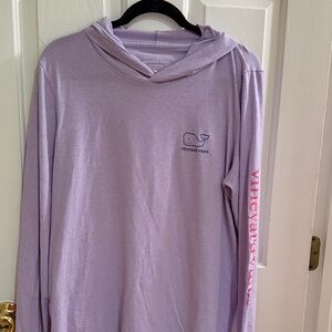 Vineyard Vines Light Purple Hoodie with Pink Logo